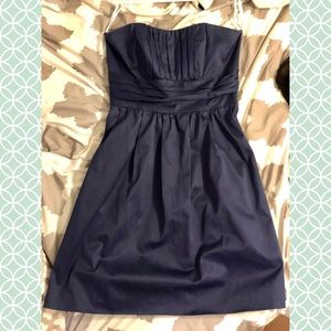 Strapless navy dress